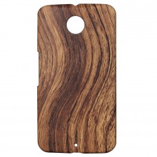 Motorola Google Phone Nexus 6 - Wood Pattern PU Leather PC Hard Protective Phone Cover Case